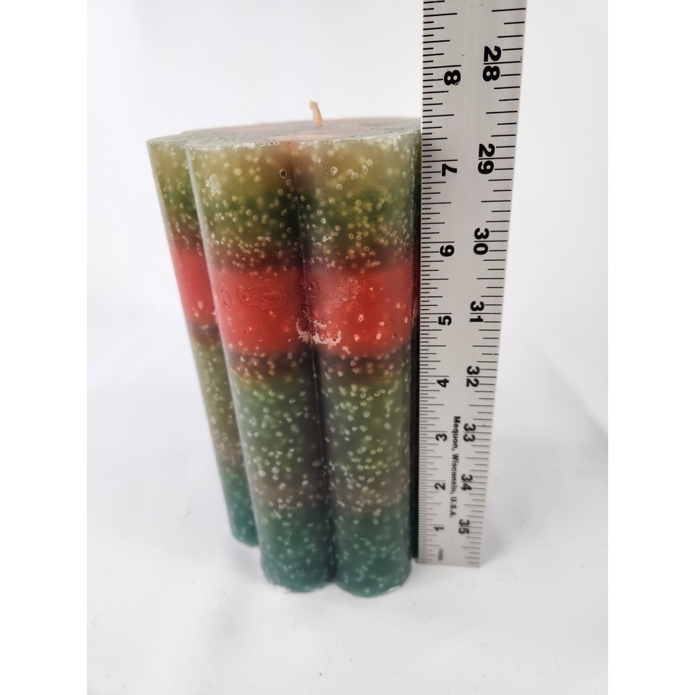 Wicks‎ N More Large Scalloped 5x7 Colorful Layer Candle Green Red Blue - Picture 4 of 9